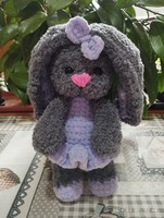 Bunny crocheted from chenille yarn