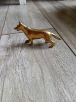 Remek régi réz kutya szobor I. (10x5x2,3 cm)