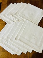 12 old azure textile napkins