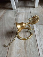 Wonderful old copper horse-drawn wall bell (16x10.2x9 cm)