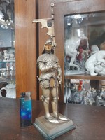Rare Austrian Vienna painted solid tin-metal medieval soldier lighter. 25 Cm.