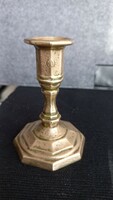 Antique brass candle holder, 11 cm, base diameter: 7.5 cm.