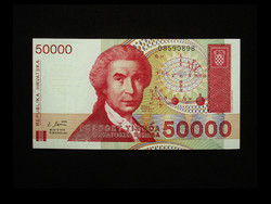 Unc - 50,000 Dinars - Croatia - 1993 - (rare denomination!)