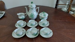 Herend coffee set for 6 people with a rose pattern