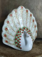 Small hand-painted porcelain peacock art nouveau bird g. From the legacy of photographer 