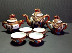 Satsuma litofán sárkányos porcelán teás szett ALKUDHATÓ
