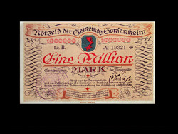 Unc - 1 million marks - 17.08.1923 !! - Stamped by the city of Gonsenheim!