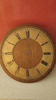 Wooden clock frame with copper dial