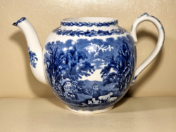 *Angol/vintage Booths Silicon China 'brit díszlet'Made in England Blue and White Transferware kancsó