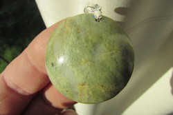Diopside - calcite pendant made with individual craftsmanship