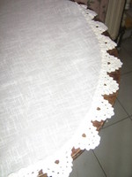 Beautiful hand crocheted lace rounded corner stained glass door or balcony curtain
