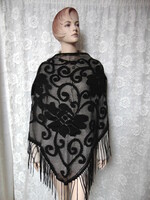 Black lace shawl, mourning shawl