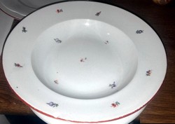 Thick porcelain deep plate with small flowers of peace - art&decoration