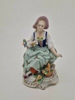 German lady from Sitzendorf with flowers 13 cm