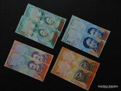 Venezuela 8 darab hajtatlan bolivar bankjegy LOT !  4 x 2 darab sorszámkövető bankjegyek