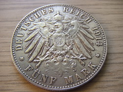 Német Birodalom 5 Márka 1914  Másolat ( COPY ) Ha valakinek hiányzik