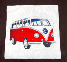 Decorative cushion cover with Volkswagen pattern