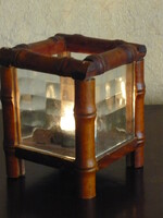 Wooden glass candlestick