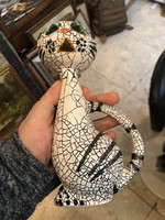 Art deco cat ceramic figurine, 1960 in perfect condition, 22 cm