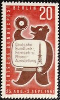 Bb217 / Germany - Berlin 1961 radio-television exhibition stamp postal clerk