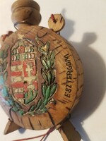 Old decorative water bottle with the inscription Esztergom