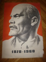 Old Lenin poster from 1960 68x48cm