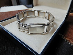 Old Italian men's silver bracelet with double clasp