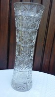 Retro glass vase, patterned, made of thick glass, large size, 28 cm