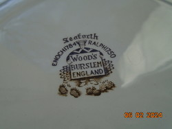 Antik angol Enoch 1784 Ralph 1750 Woods Burslem tányér SEAFORTH  kínaizáló mintával