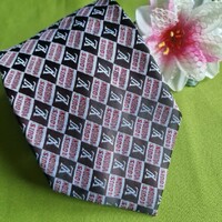 ESKÜVŐ NYK58 - Bézs, barna kockás felíratos - selyem nyakkendő