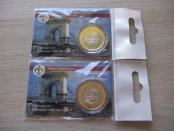 200 Forint Elsőnapi Veret 00751 - 00752  Kártyás Csomagolásban 2009 Új Bontatlan 2 db sorszámkövető