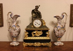 French black marble table clock