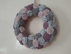 Pink textile wreath (28cm)