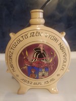 Granite: 1932 firefighter's meeting commemorative water bottle, rare, collector's item, marked, 20 cm