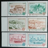S2820-5csz / 1972 Óbuda - Buda - Pest bélyegsor postatiszta összefüggő párokban ívszéli