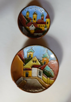 Szentendre - Maurer Katalin ceramic bowls - 2 pieces - 11.5 and 8 cm