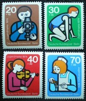 Bb468-71 / germany - berlin 1974 youth - elements of youth work stamp set postal clerk