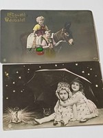 Antique postcard 2 pcs-children