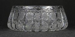 1O783 Vastag falú csiszolt kristály hamutál 12 cm