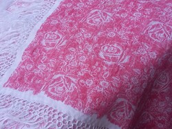 Antik damaszt szecessziós 6 db textil szalvéta, jacquard mintaval (38 x 40 cm)