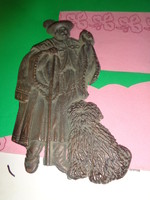 Shepherd with his puli, old bronze beater, approx. 15 cm