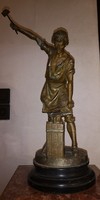 Kovács (forgeron) art nouveau spaiater statue 52 cm (arm broken)