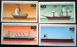 Bb544-7 / germany - berlin 1977 youth : ships stamp set postal clerk