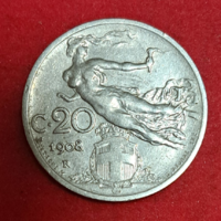 1908. 20 Centesimi Italy (855)