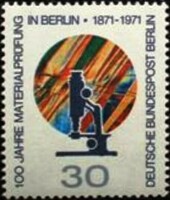 Bb416 / Germany - Berlin 1971 Berlin material inspection stamp postal clerk
