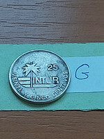Cuba 25 centavos 1989 intur, non-magnetic, copper-nickel #g