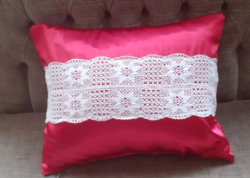 New cushion decorated with lace. 50X38 cm