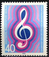 Bb522 / germany - berlin 1976 choral festival of singing societies stamp postal clerk