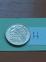 Trinidad and Tobago 25 cents 2008 copper-nickel, chaconia (warszewiczia coccinea) #h
