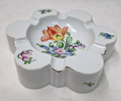 Herend hand-painted porcelain ashtray or ashtray with flower pattern